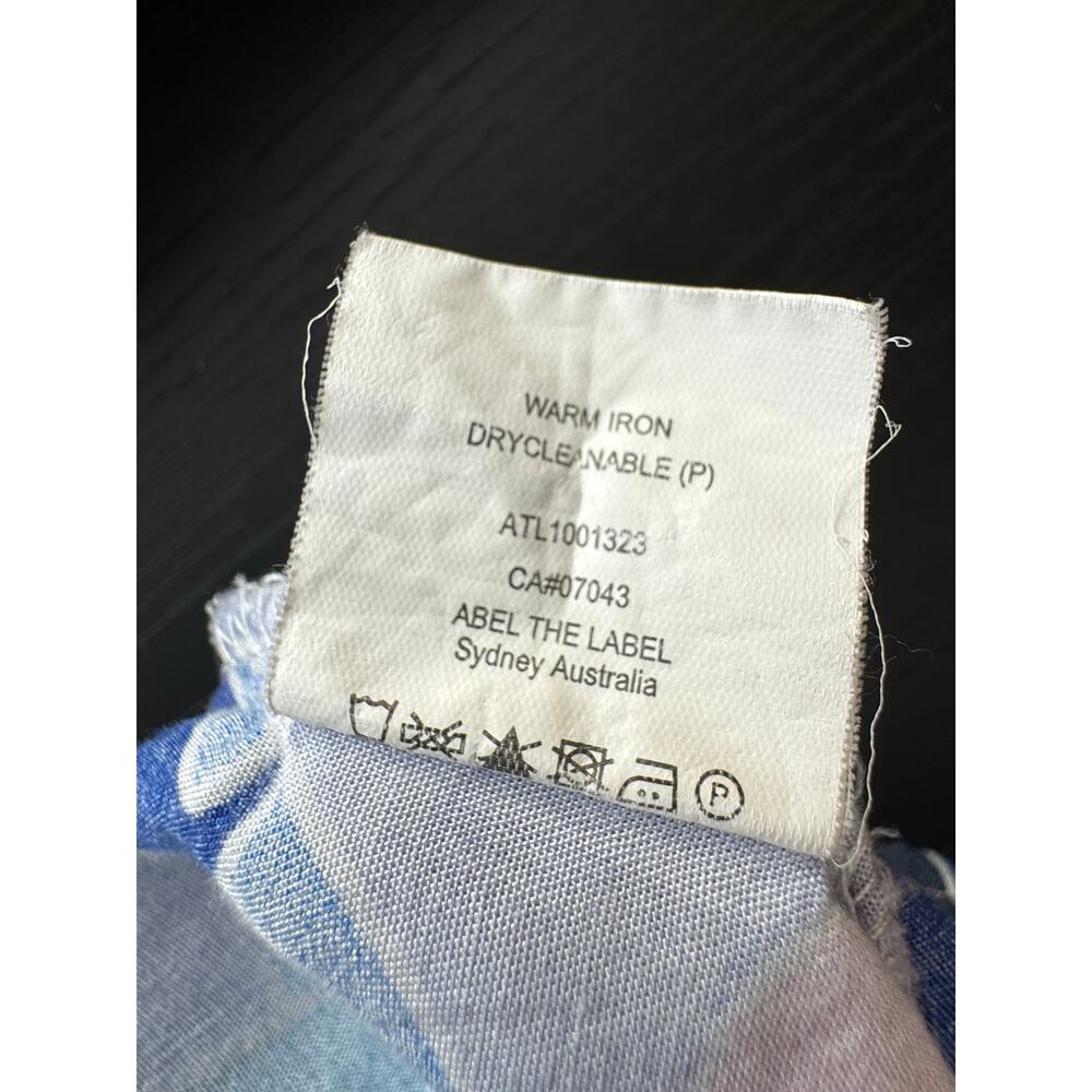 Abel The Label Blue Floral Maxi Dress Smocked Waist Button Front Boho M - Picture 8 of 10